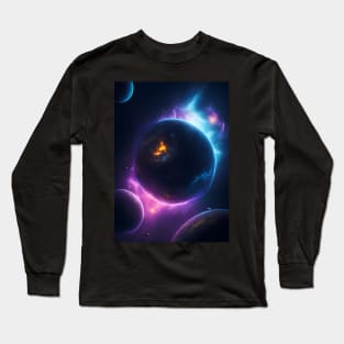 Planets Lights In Space Long Sleeve T-Shirt